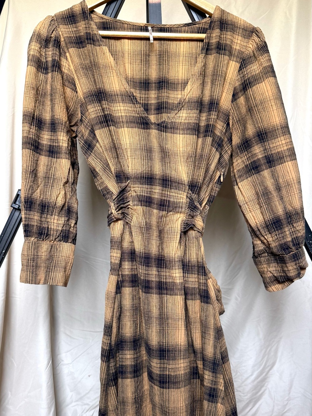 Free People Plaid V-Neck Women’s Dress